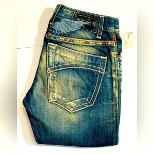 New Men's ROBIN'S JEAN Marlon Straight Studded Jeans